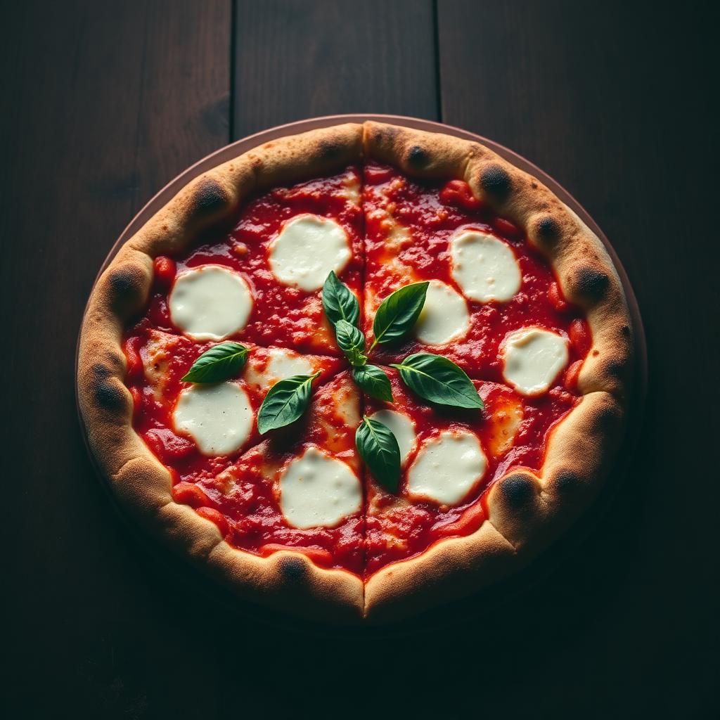 Pizza Margherita e freskët në Piceri Amar